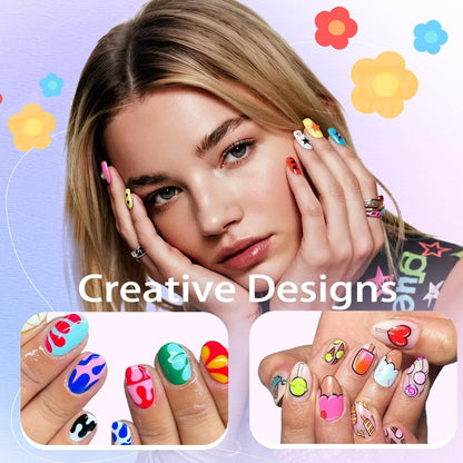 MKNZOME 12 Color Nail Art Pens, 3D 0.7 MM Nail Polish Pens Set Drawing Painting Point Liner Acrylic Painted Pen Kit, Waterproof and Quick-drying Nail for DIY Nails Art Design Manicure Tools