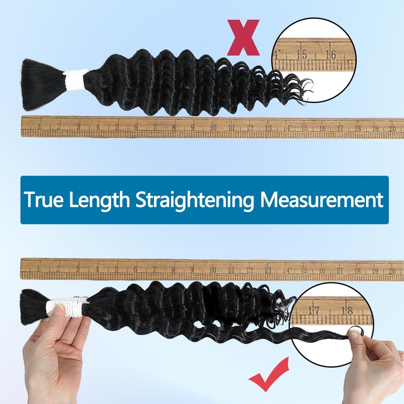 Coolbeeza Human Braiding Hair for Boho Braids 100g 14 Inch Deep Wave Bulk Human Hair 12A Brazilian Virgin Boho Hair for Braiding Wet and Wavy No Weft 2 Bundles/Pack Hair Extensions