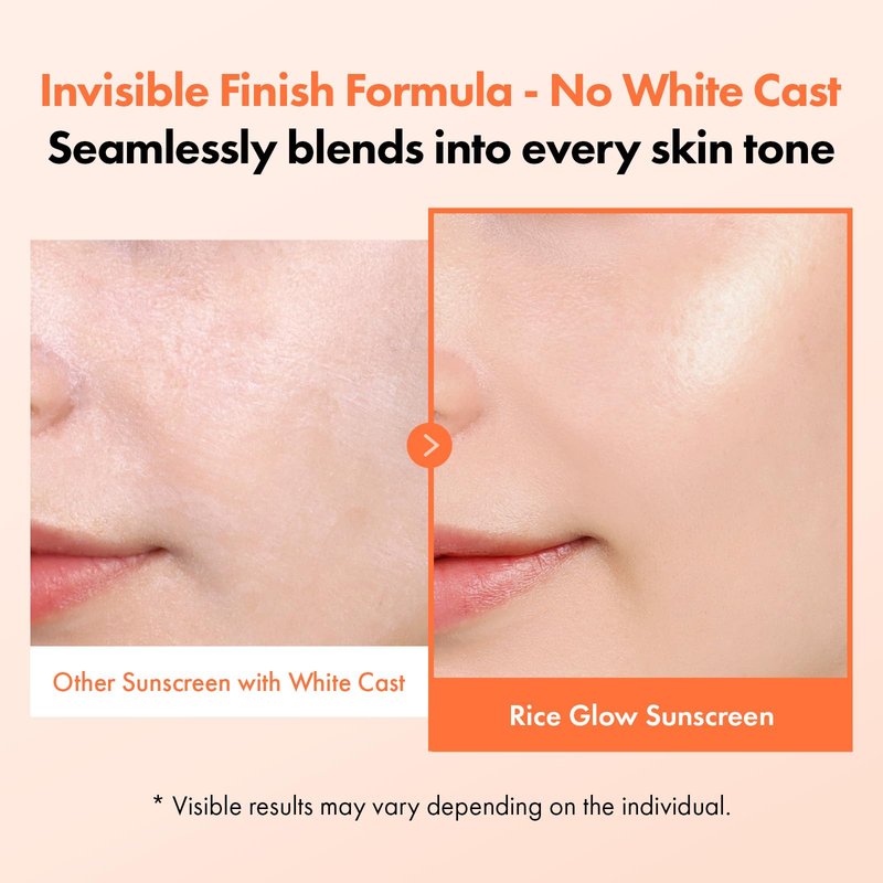 TOSOWOONG Rice Glow Sunscreen, SPF50+ Broad Spectrum Korean Sunscreen for Face, Dewy Finish No White Cast, Glass Skin Hydrating SPF Moisturizer with Rice Water & Hyaluronic Acid, 50ml / 1.69 fl. oz.
