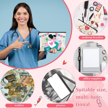 30 Pack Nurse Makeup Bags Nurse Cosmetic Bags Bulk Nurse Gift Survival Kit Funny Nursing Travel Toiletry Makeup Bag Nurse Appreciation Gifts for Women Men Thank You Nurse Appreciation Week Gift