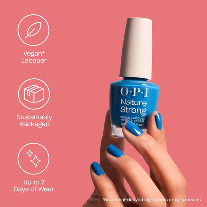 OPI Nature Strong Force of Nailture | Opaque Dark Blue Crème Natural Origin Nail Polish | Plant Based, Vegan, Cruelty Free