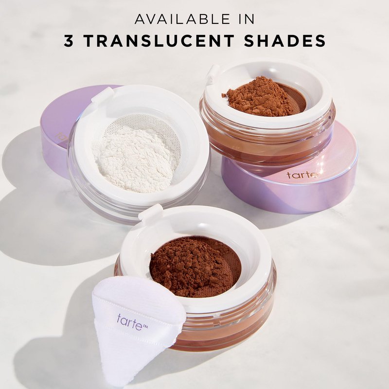 tarte creaseless setting powder – Loose Face Powder, Lightweight Oil-Absorbing Formula for Longwear Finish, Vegan & Cruelty-Free, travel size, lavender