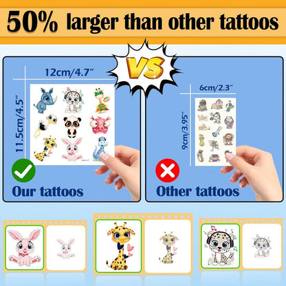 Aresvns Temporary Tattoo 340+ Designs,20 Sheets Cute Fake Tattoos, Waterproof, Non-toxic and Easy to Remove