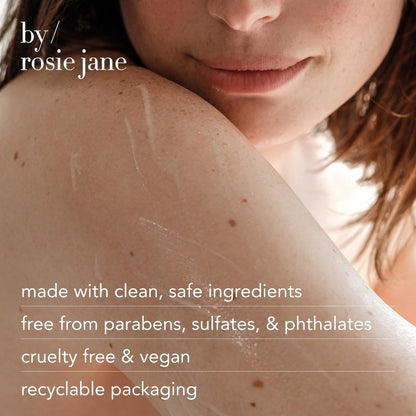By Rosie Jane Everyday Body Milk (Rosie) - Hydrating Toner & Body Moisturizer to Help Even Skin Tone - Infused with Soothing Aloe Vera and Turmeric Root to Promote Anti-Aging (5 Ounce)