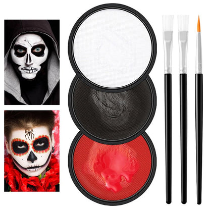 LZXLUKGIR Clown Makeup Kit,Red Black and White Face Painting Kit Professional,Water Based Paint Halloween Makeup,Clown Face Paint for Kids and Adults,Zombie Joker Vampire Make up