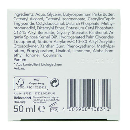 Florena Nachtpflege mit Sheabutter & Arganöl Vegan, 1er Pack, (1 x 50 ml)
