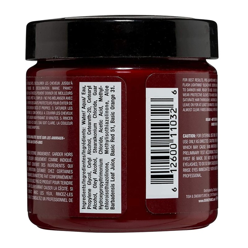 MANIC PANIC Classic Vampire Red Semi Permanent Hair Color - Deep Blood Red Hair Dye for Women & Men That Lasts 4-6 Weeks - Vegan, Ammonia & Cruelty-Free - Create & Mix Custom Shades (4oz / 2pk)