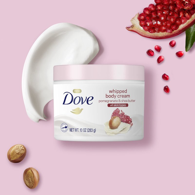 Dove Whipped Body Cream Dry Skin Moisturizer Pomegranate and Shea Butter Nourishes Skin Deeply 10 oz 3 Count