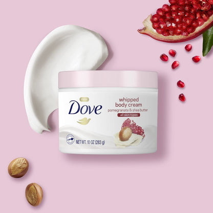 Dove Whipped Body Cream Dry Skin Moisturizer Pomegranate and Shea Butter Nourishes Skin Deeply 10 oz 3 Count