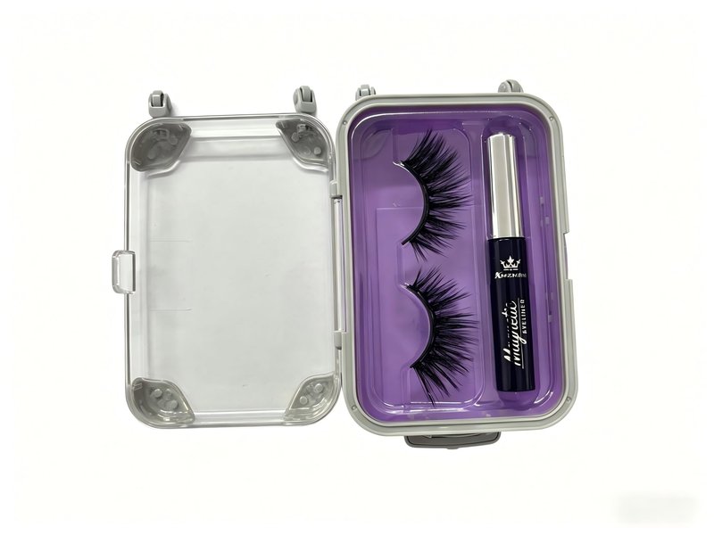 Amzmam Magnetic Eyelashes Natural Look,Magnetic Eyelashes and Eyeliner Kit,Natural Magnetic Lashes,Waterproof, Long Lasting, Easy Apply. (Black-6)