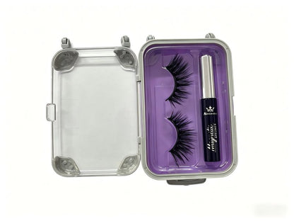 Amzmam Magnetic Eyelashes Natural Look,Magnetic Eyelashes and Eyeliner Kit,Natural Magnetic Lashes,Waterproof, Long Lasting, Easy Apply. (Black-6)