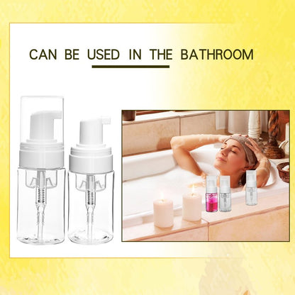 60 Pcs Mini Foam Pump Bottle Bulk 1 oz/ 30 ml Empty Travel Size Plastic Soap Foaming Bottles Small Clear Foaming Soap Dispenser Refillable Mousse Bottles for Lash Shampoo Portable Hand Sanitizer