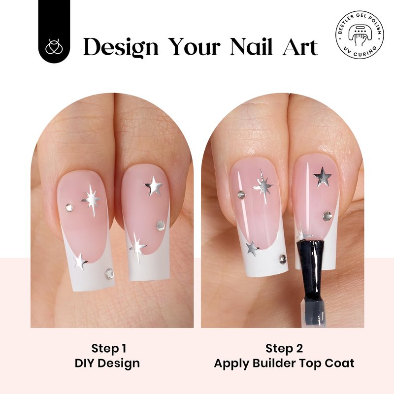 Beetles X Press Plus On Nails Kit - Pink Long Square French Tip Press On Nails | 224Pcs Acrylic Nail 16 Sizes All-in-One Kit with Nail Glue, Remover, Builder Top Coat, Nail Lamp