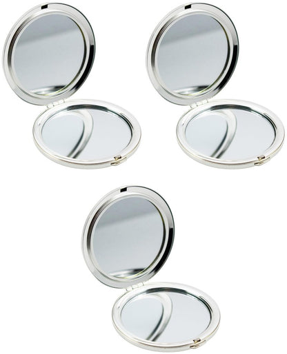 Stephanie Imports Set of 3 Double Sided Magnifying Round Compact Mirrors with Printed Insert (Gatsby Sun Hat)
