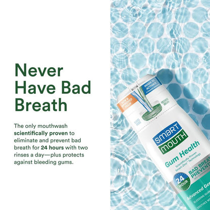 SmartMouth Gum Health Zinc Activated Mouthwash - Bleeding Gums Protection - 24-Hour Fresh Breath - Non-Burning, Alcohol-Free & Sugar-Free - 16 fl oz, 2-Pack