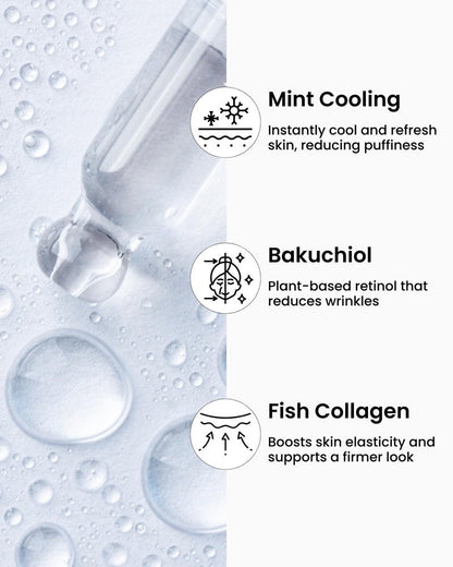 VAROL Ice Roll Serum for Face, Puffy Eyes, Under Eye Bags - Bakuchiol & Collagen for Wrinkles, Anti Aging, Cooling Ice Roller for Puffiness, Redness, Dark Circles - Korean Skin Care, 1.69 Fl Oz