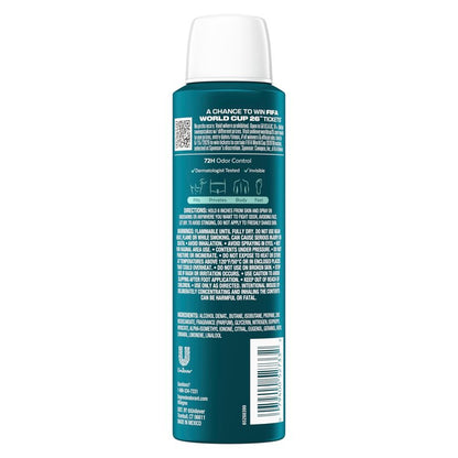 Degree Men Whole Body Deodorant Spray Ocean Chill Scent, Aluminum Free 72H Odor Protection 2.9 FO