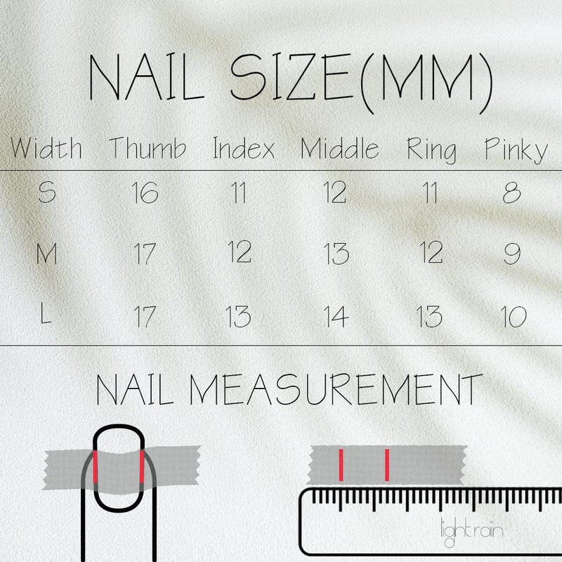 Light Rain Large Size Hand-made Press on Nails, 3D Gel UV Finished False nails with Design by Professional Manicurist
