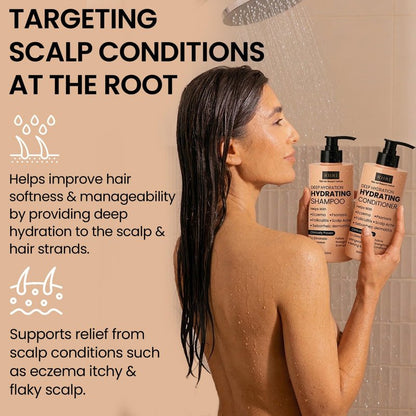 34 OZ Hydrating Shampoo & Conditioner Set for Dry, Damaged, Oily & Fine Hair | Strengthens Roots for Thicker, Stronger Hair, Nourishes Scalp, Reduces Breakage (Pack of 2)
