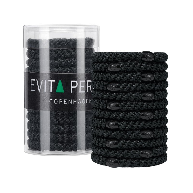 EVITA PERONI Hair Ties 12 Pcs Set, High Elastic Ponytail Holders, Hair Ties No Damage for Thick Curly Hair Women Men, Mothers Day Gifts (Black)