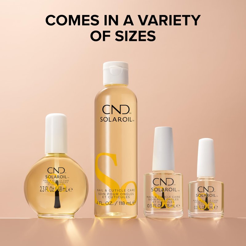 CND SolarOil Cuticle Oil, Natural Blend Of Jojoba, Vitamin E, Rice Bran and Sweet Almond Oils, Moisturizes and Conditions Skin, 4 fl oz (Packaging May Vary)