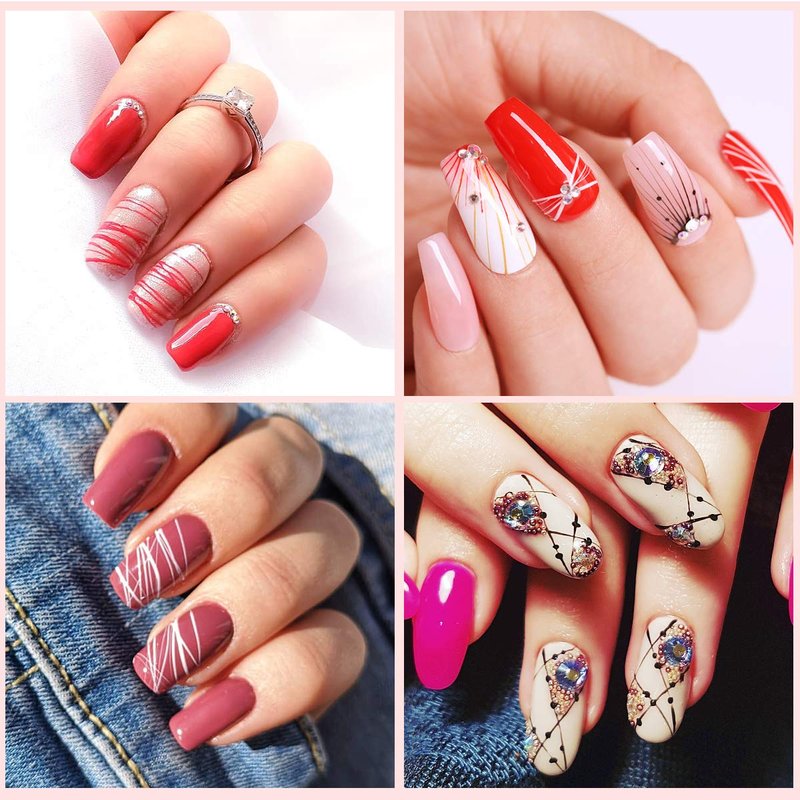 SAVILAND 6 Colors Spider Gel, New Upgraded Matrices Spider Gel with Nail Art Brushes, Nail Designs Paint Wire Drawing Gels Polish for Line (White Black Red Blue Gold Silver)