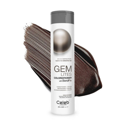 Celeb Luxury Colorwash Color Depositing Conditioner - Color Refresher , Vegan Hair Dye Mask, Bondfix Bond Rebuilder, Gem Lites Brown Tahitian Pearl
