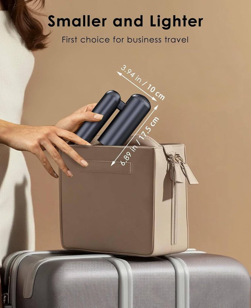 osou Foldable Hair Dryer for Travel - Global Voltage with Auto-Sensing, 1B Plasma Particles, 200times/s Temp Control, Portable Blow Dryer with Single-Sided Comb, Gray