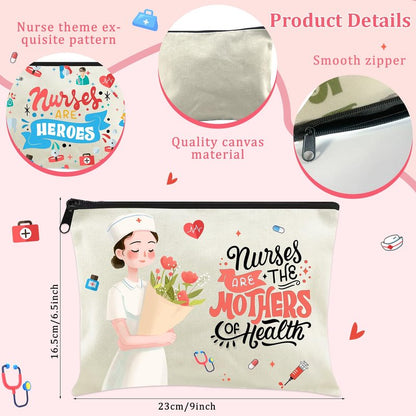 30 Pack Nurse Makeup Bags Nurse Cosmetic Bags Bulk Nurse Gift Survival Kit Funny Nursing Travel Toiletry Makeup Bag Nurse Appreciation Gifts for Women Men Thank You Nurse Appreciation Week Gift