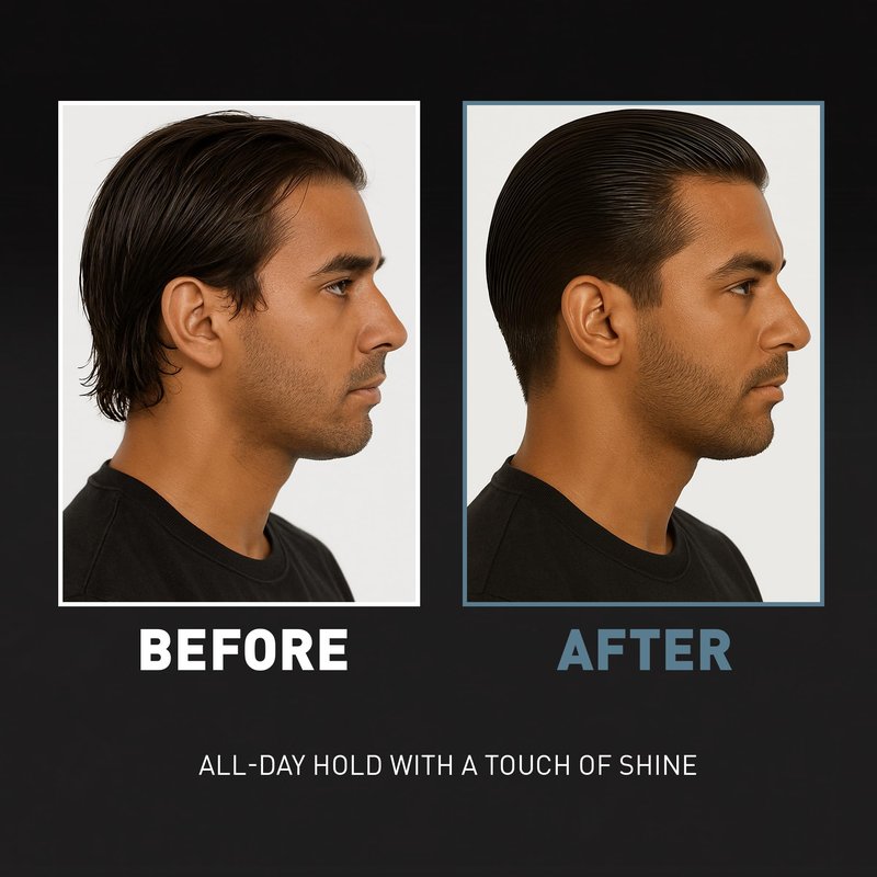 CRVFT Pomade 2oz - Semi-Matte Finish Shine - Original Hold Medium Strength (Gel) – Men’s Styling Product, Barber Approved - Water Based/Soluble - Boss Scented - Straight/Thick/Wavy Hair