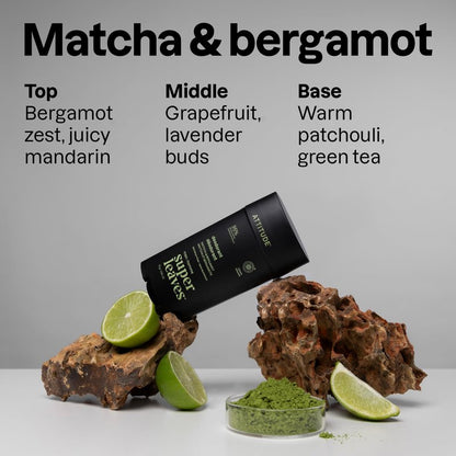 ATTITUDE Aluminum-Free Deodorant for Men, 95% Natural Origin Ingredients, EWG Verified, Plant Based Odor Control, With Baking Soda, Matcha & Bergamot, 2.64 Oz