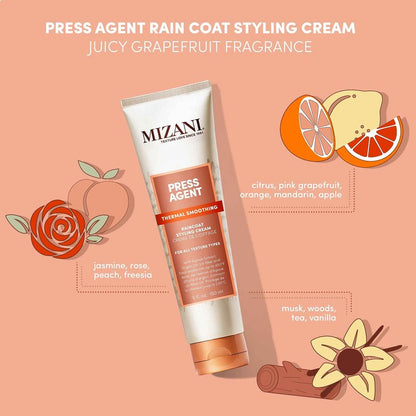Mizani Press Agent Raincoat Styling Cream - Moisturizes & Protects Hair from Heat Styling & Blowouts, For Dry & Frizzy Hair, With Argan Oil