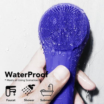 NågraCoola CLIE Facial Cleansing Brush, Waterproof and Rechargeable Face Scrub Brush for Men & Women, Cleansing, Exfoliating and Massaging, Electric Face Scrubber - Blue