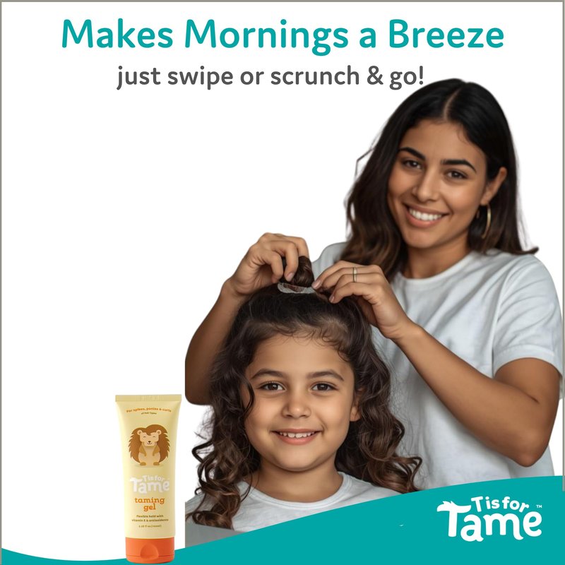 T is for Tame - Hair Taming Gel for Toddlers, Babies, and Kids - Vegan & Natural Styling Hair Gel, Anti-Frizz, Non-Sticky for Girls & Boys, Vitamin E Infused - 3.38 fl oz (2 Pack) - Made in the USA