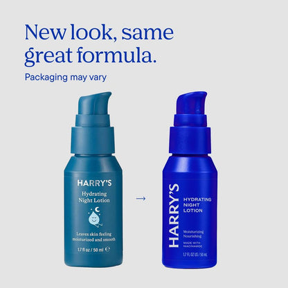 Harry's Hydrating Night Lotion, Night Moisturizer for Face, Lightweight 1.7 Fl Oz, 2 Pack
