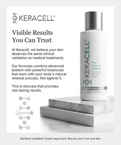 Keracell Pore Clearing Cleanser - Pore Cleanser & Minimizer with Salicylic Acid & Panthenol - Acne Cleansing Face Wash with MHCsc Technology - Moisturizes, Decreases Oil & Removes Impurities - 4 oz