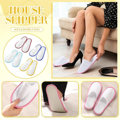 Twistover 30 Pairs Disposable House Slippers for Guests, Bulk House Slipper Color Non Slip Pack for Hotel, Spa, Wedding, Travel, Party, Shoeless Home, Adult Men and Women