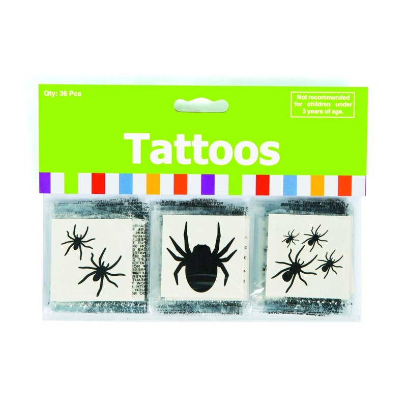Black Spider Tattoos for Halloween (72 Tattoos) - Apparel Accessories - Temporary Tattoos - Regular Tattoos - Halloween