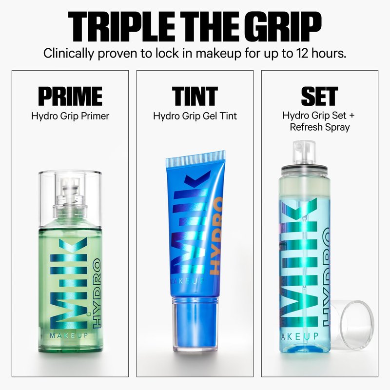 Milk Makeup Hydro Grip Primer with Hyaluronic Acid + Niacinamide – Hydrating Face Primer Grips Makeup for Up to 12 Hours – Silicone-Free, Lightweight Gel with Dewy Finish – 1 oz