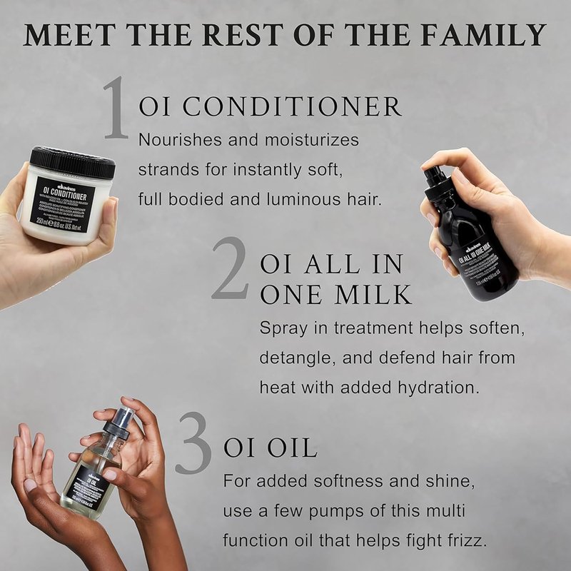 Davines OI All In One Milk, Hair Leave-in Conditioner Multi-Function Spray Treatment - Detangles, Controls Frizz & Heat Protectant - Weightless Antioxidant Roucou Oil Formula, Travel Size, 1.69 Fl Oz