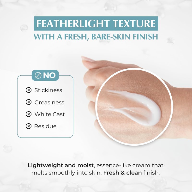 JEU'DEMEURE Anti-Aging SPF 50 Face Moisturizing Sunscreen Lotion with Broad Spectrum, Melatonin, Lightweight, Non-Sticky, Sun Essence for Sensitive Skin, 1.69 fl oz