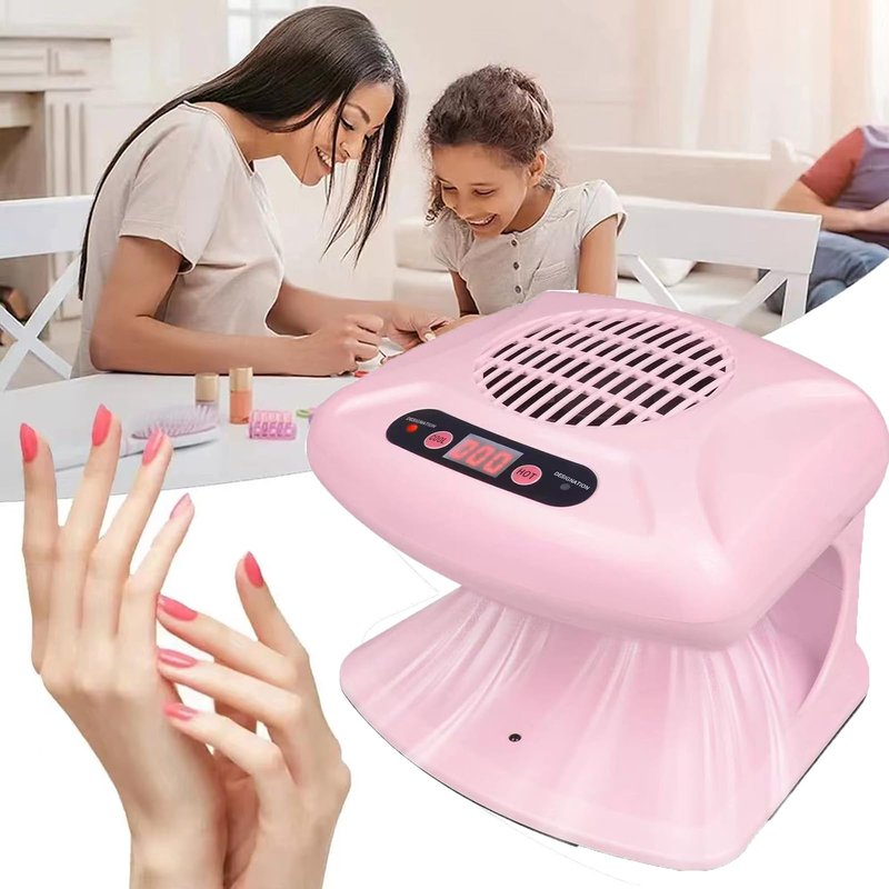 GGAIFbp Nail Dryer for Regular Polish 300W 2 in 1 Nail Drying Fan with Auto Sensor Hot and Cold Air Professional Nail Dryer for Manicure Salon and Daily Home Use (Pink)
