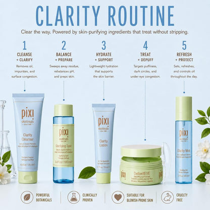 Pixi Beauty Clarity Tonic, AHA & BHA Toner | Minimize Pores, Promote A Clearer, Healthier Complexion, 250 ml