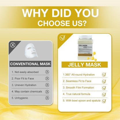 Angeland Jelly Mask for Facials Professional, Hydrating & Moisturizing Peel-Off Natural Gel Face Mask SkinCare, Professional Spa Use Jelly Face Masks, Deep Hydration & Glow 23 Fl Oz (Collagen)