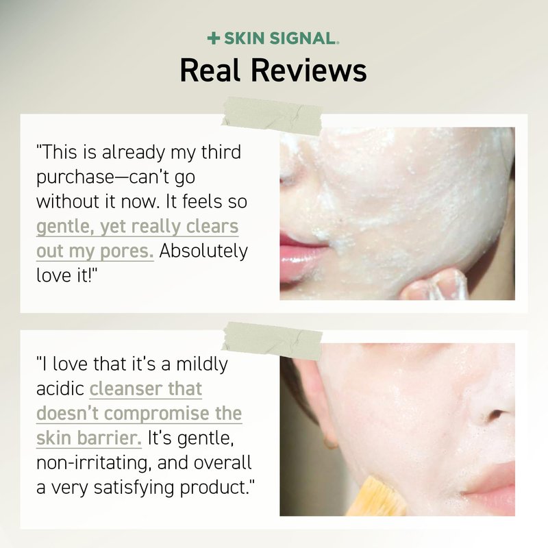 SKIN SIGNAL White Clay Enzyme Cleanser, Gentle Exfoliating Face Wash for Sensitive Skin, Deep Pore Facial Cleanser, Powder to Creamy Clay Mask, Korean Skin Care