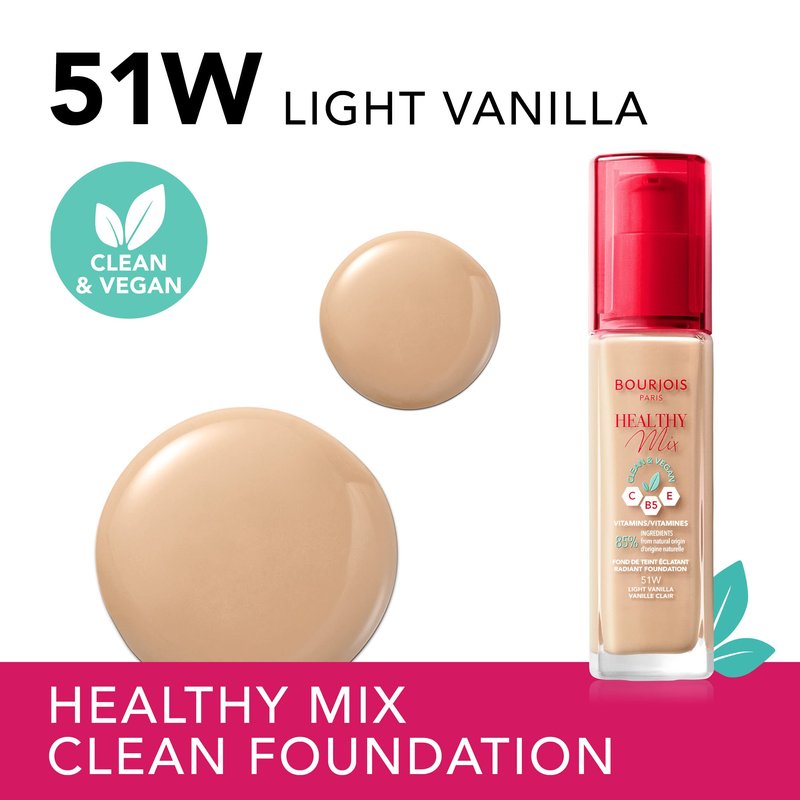 Bourjois Healthy Mix Clean & Vegan Foundation - 51W Light Vanilla