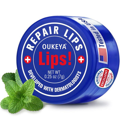 OUKEYA Lip Balm,0.25 Ounce,6Counts,Medicated Lip Chapstick Medicated w/Beeswax,Petrolatum,Peppermint Oi,100% Natural Ingredients,Medicated Lip Balm Lip Moisturizer for Echapped Lips Treatment