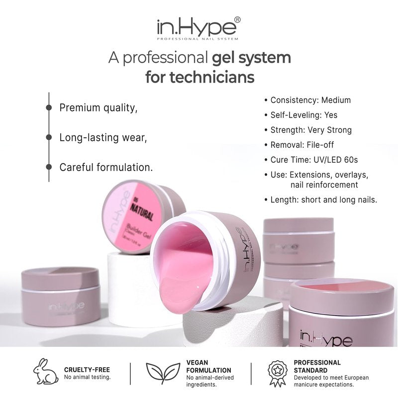 IN.HYPE UV/LED Camouflage Builder Gel for Nail Extension/Strengthening (Cool Nude #32)
