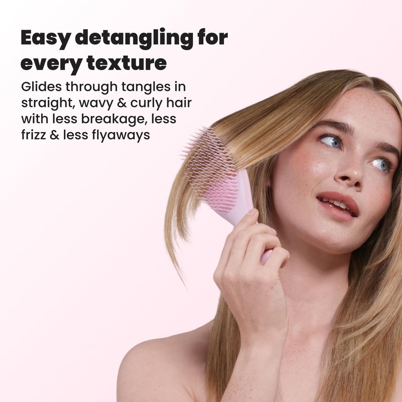 Tangle Teezer Ultimate Detangler Brush for Wet & Dry Hair, Eliminates Knots & Reduces Breakage for Straight to Wavy Hair Types, Millennial Pink