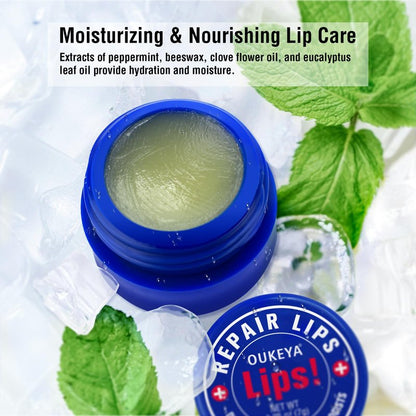 OUKEYA Lip Balm,0.25 Ounce,6Counts,Medicated Lip Chapstick Medicated w/Beeswax,Petrolatum,Peppermint Oi,100% Natural Ingredients,Medicated Lip Balm Lip Moisturizer for Echapped Lips Treatment
